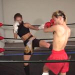 M－１チャンピオンの岡田敦子選手が強烈なローキックでM男を全治一か月の病院送りにする【闘人19】