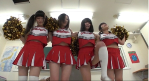 チア部キャプテン三浦春香がM男をキックし顔を黒のロングブーツで踏みまくる【JKチアキック！！】