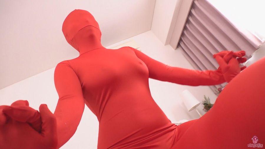 巨乳の女性がゼンタイを着用してもっこりM男と股間を擦り付け合う【全身タイツ超絶濃厚FUCKラバーウーマン 02】