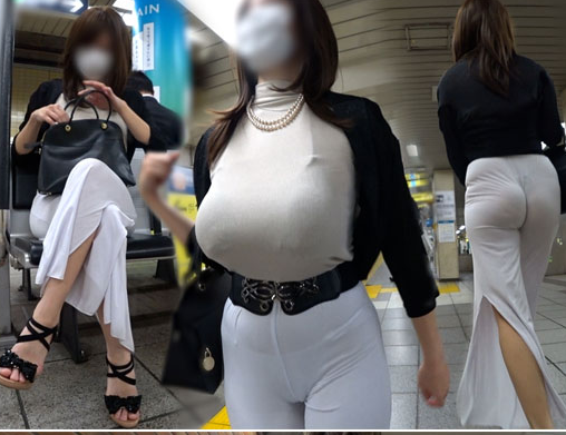 清楚系美女街練り歩く爆乳爆尻