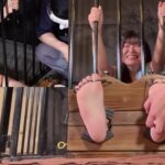 牢屋越しに足を突き出す特殊拘束スタイル【足枷台くすぐり 犠牲者 有加里ののか】